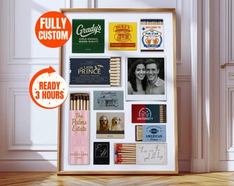 Personalisiertes Streichholzbriefchen - Personalisierte Streichholzschachtelkunst, Streichholzbrief-Jubiläumsgeschenk, Vintage-Streichbuchdruck, Digitaler Streichholzdruck, Einzigartiges Geschenk
