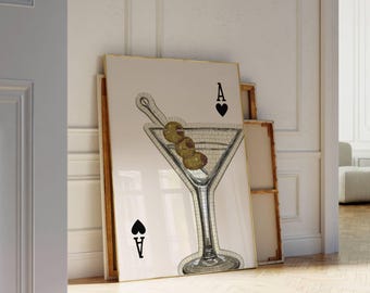 Dirty Martini Art Print, Trendy Martini Print, Cocktail Poster, Bar Cart Poster, Cocktail Print, Dirty Martini Print, Aesthetic Ace Print, image 5