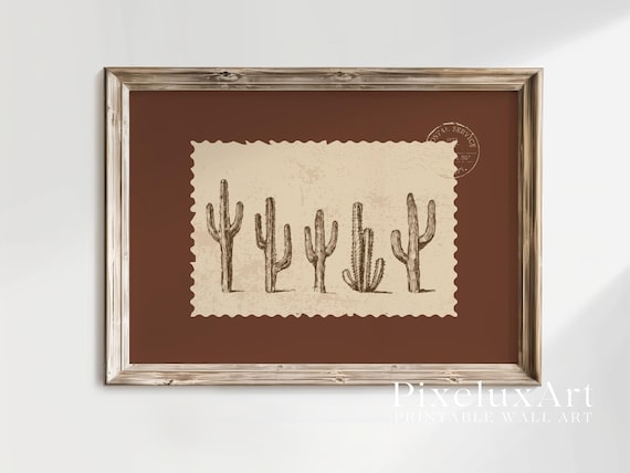 Western Cactus Wall Art Print
