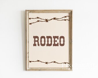 Rodeo Wall Art | Western Typography Print | Rustic Country Decor | Farmhouse Printable | Cowboy Rodeo Poster | Western Quote