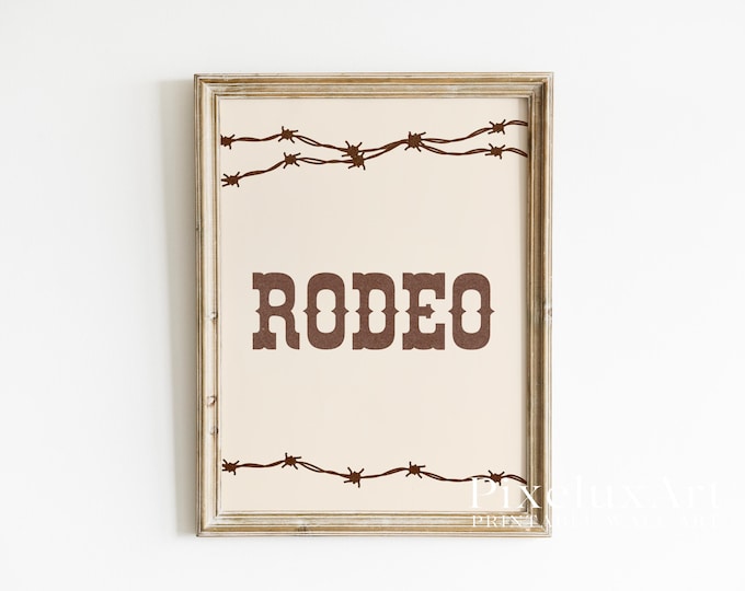Rodeo Wall Art | Western Typography Print | Rustic Country…