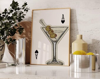 Dirty Martini Art Print, Trendy Martini Print, Cocktail Poster, Bar Cart Poster, Cocktail Print, Dirty Martini Print, Aesthetic Ace Print, image 7