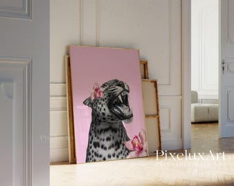 Pink Leopard Poster Set, Stockholm Fashion Wall Art Trio, Chic Pink Aesthetic Decor, Trendy Girl Room Printable Art, Modern Gallery Wall Set, image 5