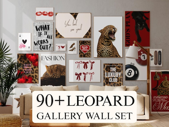 90+ Leopard Y2K Gallery Wall Set