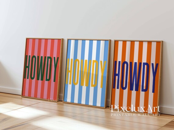 Set of 3 Howdy Prints