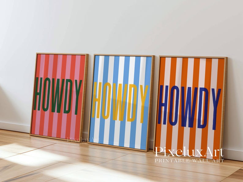 Set of 3 Howdy Prints