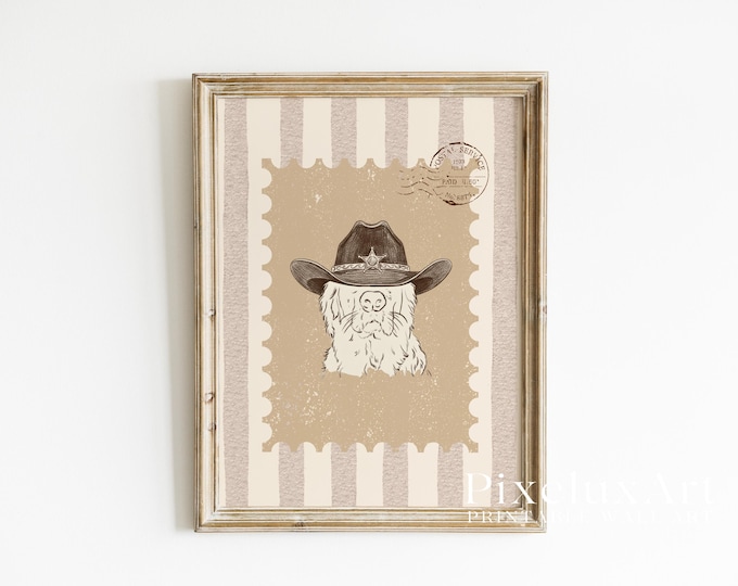 Cowboy Dog Wall Art | Western Country Decor | Rustic…