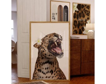 Gallery Leopard Fashion Poster Set – 6 Trendy Posters, Stockholm Style Y2K Fashion Decor, Aesthetic Leopard, Skateboard &  Heels Print, image 5