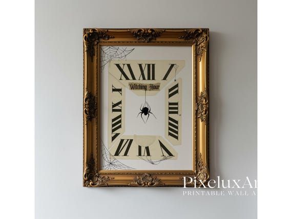 Witching Hour Clock Halloween Wall Art