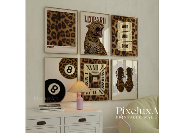 Set Di 3 Poster Leopardati Su Tela | Stampe Animalier Per Camera Da Letto, Dormitorio O Appartamento - 2
