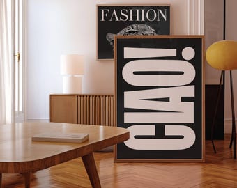 Ciao Poster Italy Quote, Retro Typography Wall Art, Bold Textured Print, Funky Vintage Decor, Italian Aesthetic Living Room Art, Ciao Print, image 5