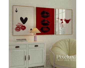 Red Gallery Leopard Wall Art Set – 6 Trendy Posters, Y2K Fashion Decor, Bold Red Leopard Print, Aesthetic Glam Leopard Poster Set, image 4