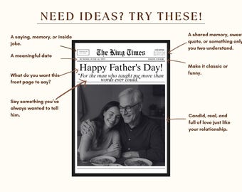 Editable Father’s Day Newspaper Gift | DIY Newspaper for Dad or Grandpa, Canva Newspaper Template, Customize Newspaper for Daddy’s Gift, image 6