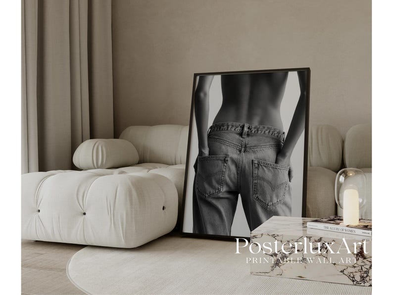 Black & White Jeans Art Print