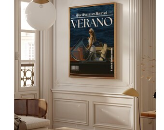 Verano Print, Ocean Poster, Magazine Cover Print, Summer Wall Art, Old Money Aesthetic Beach House, Coastal Summer Print, Verano Poster, image 7