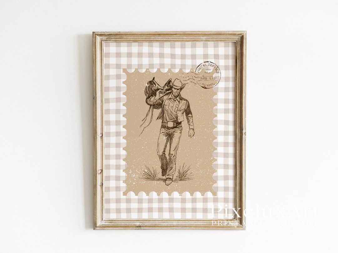 Cowboy Wall Art Print | Western Rustic Home Decor | Country Farmhouse ...