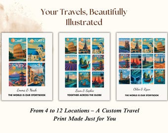 Custom Travel Print | Personalize Travel Art, Travel Keepsake Gift, Travel Memories Gift, Custom Travel Poster for Gift, Custom Travel Gifts, image 4