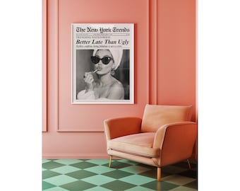 Set of 3 Trendy Newspaper Print – Girly Wall Art, Retro Dorm Room Decor, Black & White Newspaper Prints, Retro Newspaper Art, Apartment Art, image 7