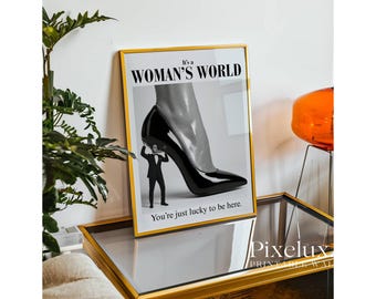Retro Woman's World Print, Feminist Wall Art, Girly Dorm Room Decor, Trendy Wall Art, Aesthetic Bedroom Apartment Decor, Retro Art Print, image 6