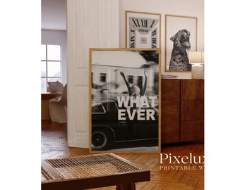 Retro Black and White Gallery Wall Art, Set of 6 Aesthetic Chic Apartment Decor, Trendy Fashion Collage Print, Stylish Y2K Wall Art, image 5