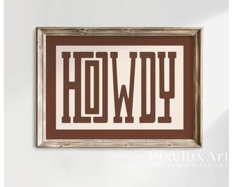 Howdy Western Wall Art | Cowboy Typography Print | Rustic Farmhouse Decor | Vintage Country Poster | Western Quote Printable, image 5
