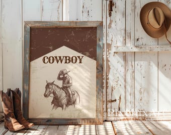 Cowboy Wall Art | Western Printable Poster | Rustic Country Decor | Vintage Rodeo Print | Farmhouse Wall Art, image 4