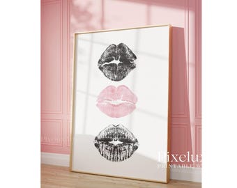 Stockholm Collage Pink, Fashion Girly Wall Art, Pink and Black Gallery Wall Set of 6, Preppy Room Decor, Coquette Poster Bundle, Y2K, image 5