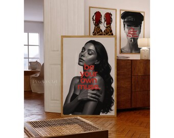 Trendy Collage Apartment Print, Black And White Y2k Fashion Print, Feminist Trendy Stylish And Cool Girl Aesthetic Art for Teen Room, Dorm, image 3