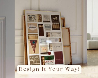 Custom Matchbook Poster – Personalized Matchbox Art, Matchbook Anniversary Gift, Vintage Matchbook Print, Digital Matches Print, Unique Gift, image 9