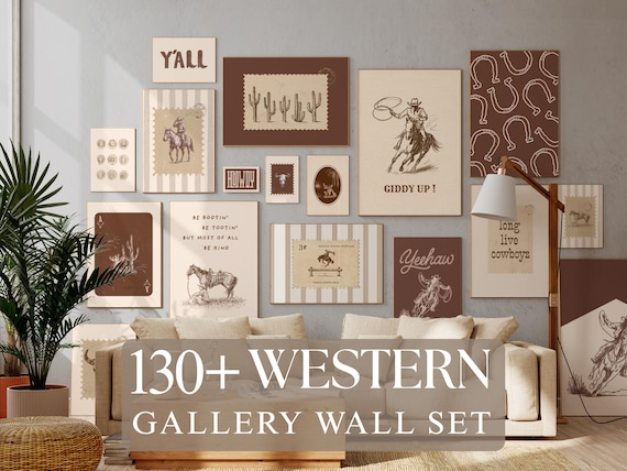 130+ Western Wild West Gallery Wall Set
