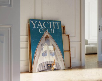 Yacht Club Poster, Vintage Sailboat Magazine Print, Summer House Poster, Luxury Print, Old Money Aesthetic Summer Poster, Coastal Wall Art, image 8