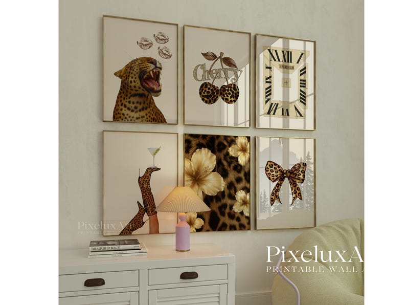 Glam Leopard Wall Art Set