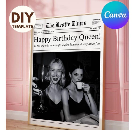 Custom Birthday Newspaper Gift for Best Friend