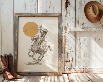 Cowgirl Rodeo Wall Art | Western Country Decor | Rustic Farmhouse Printable | Boho Cowboy Poster | Vintage Rodeo Print, image 3
