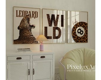 Y2K Leopard Print Wall Art Set: Trendy Fashion Posters (Digital Download), image 3