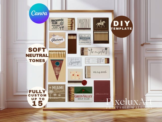 Neutral DIY Canva Matchbook Template