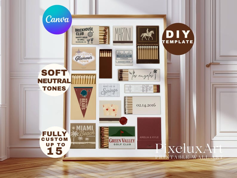 Neutral DIY Canva Matchbook Template