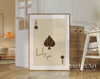 Retro Neutral Leopard Wall Art Set of 6 | Trendy Leopard Posters, Y2K Fashion Animal Cheetah Wall Art Set, Aesthetic Dorm & Apartment Decor, image 6