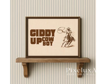 Giddy Up Cowboy Poster, Western Wall Art, Wild West Print, Rustic Ranch Decor, Cowboy Nursery Art, Country Rodeo Illustration, image 4