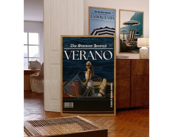 Verano Print, Ocean Poster, Magazine Cover Print, Summer Wall Art, Old Money Aesthetic Beach House, Coastal Summer Print, Verano Poster, image 3