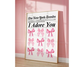 Coquette Pink Wall Art Set: Girly Leopard & Bow Prints (Digital Download)), image 4