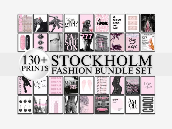 130+ Pink Stockholm Fashion Wall Art Bundle