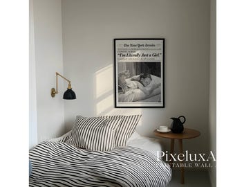 Trendy Newspaper Print, Better Late Than Ugly, Girly Wall Art, Bathroom Poster, Retro Dorm Decor, Vintage Printable Wall Art, Makeup Poster