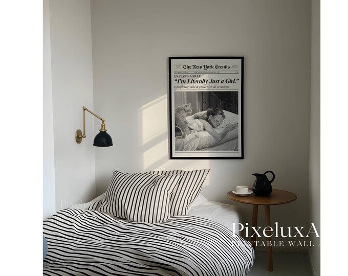 Trendy Newspaper Print, Better Late Than Ugly, Girly Wall…