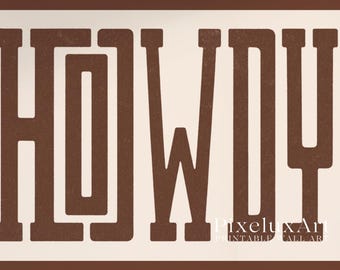 Howdy Western Wall Art | Cowboy Typography Print | Rustic Farmhouse Decor | Vintage Country Poster | Western Quote Printable, image 6