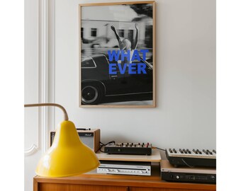 Trendy Collage Apartment Print, Black And White Y2k Fashion Print, Navy Blue Feminist Trendy Stylish & Cool Girl Aesthetic Art for Teen Room, image 5