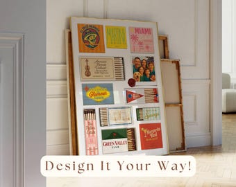Custom Matchbook Art – Vintage Matchbook Print, Matchbook Custom Art, Large Digital Matches Print, Unique Matching Gift, Unique Matchbox Art, image 8