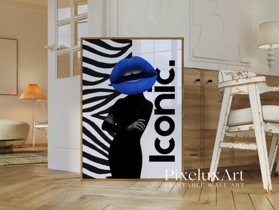 Navy Blue Collage Apartment Print