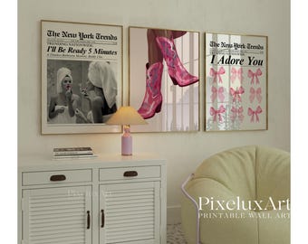 Pink Leopard Wall Art Set – 6 Trendy Posters, Y2K Fashion Decor, Pink Leopard Print, Aesthetic Dorm Room Decor, Cheetah Poster for Bedroom, image 6