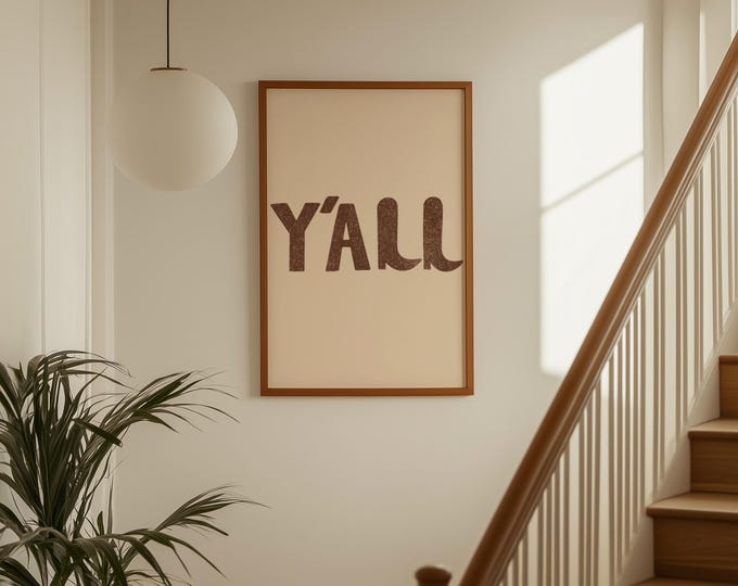 Western Y’all Wall Art – Vintage Typography Printable…